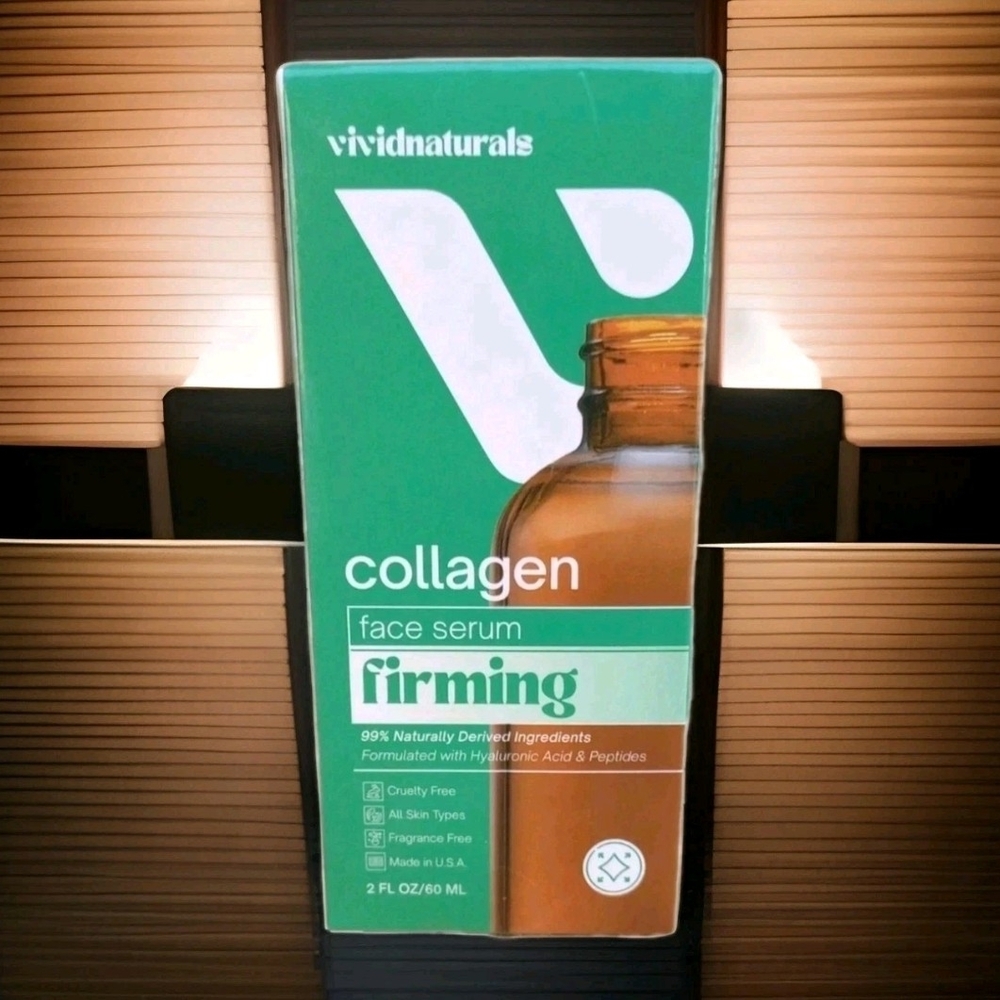New Sealed Box Vividnaturals Collagen Face Serum 2 Fl Oz
